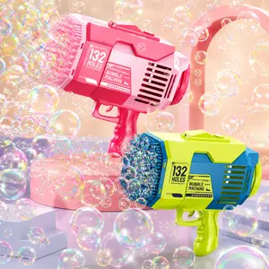 132-Hole Automatic Bubble Gun, High Output Electric Bubble Blaster for Outdoor Fun, Parties & Summer Activities