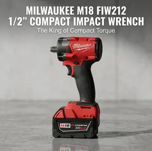 Milwaukee M18 FIW212 18V Cordless Impact Wrench, 1/2" Friction Ring Drive, Max 300Nm Breakaway Torque, 4-Speed Adjustable RPM & IPM, Fits M18 & Below High Strength Bolts for Auto Repair, Installation & Heavy Duty Fastening