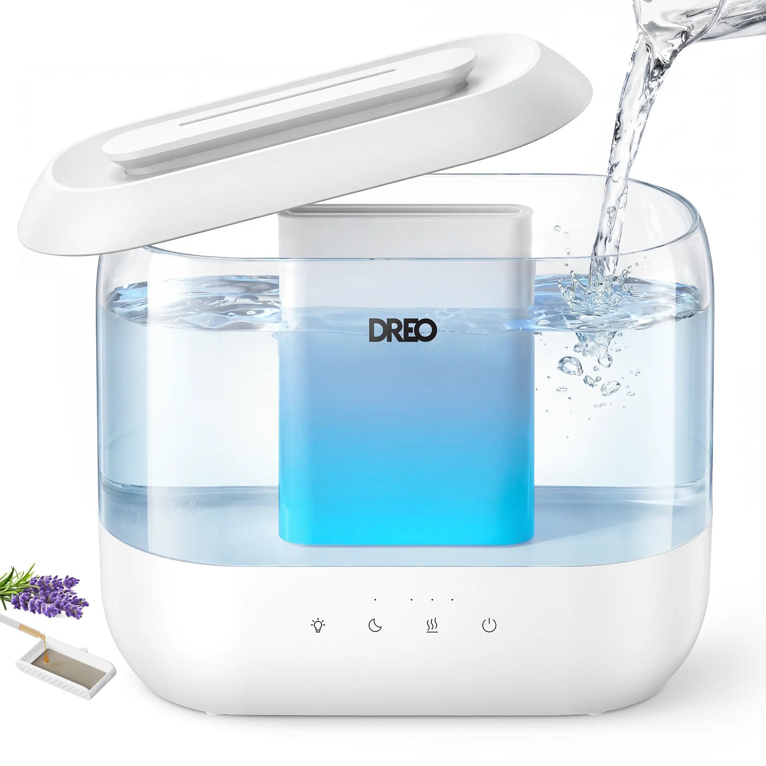 DREO HM311 4L Household Humidifier for Bedroom Users, 36H Long Runtime, 28 dB Quiet Operation