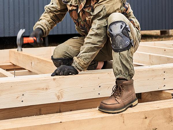 NORTIV 8 Waterproof Moc Toe Work Boots for Men Steel Toe Comfortable Leather Boots