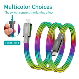 High-speed data transfer USB-C: USB-C to USB-C/Lightning cable | 100W fast charging | 480 Mbps data sync | Soft silicone material, suitable for gaming, office work, and car travel, compatible with Type-C charging cables outdoorfun