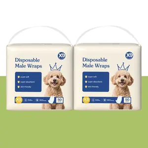 X9 Ultra Absorbent Male Dog Diapers - Leak-Proof Technology for All-Day Protection ,No petroleum-based microplastics, no chlorine,Equipped a special tail opening design, Soft Fabric Disposable & Skin-Friendly for Puppy Training & Incontinent Dogs-2Bags