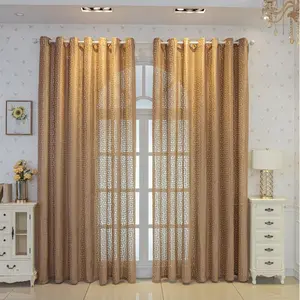 2pcs High-End Embroidered Coffee Color Transparent Curtains, Easy Installation, Suitable for Living Room Bedroom Dining Room Office, Home Decoration Curtain