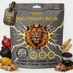 Telemm High Potency Triple Maca Adaptogen Softgels | 8-in-1 Natural Herbal Supplement with Shilajit, Ashwagandha & Panax Ginseng | Plant Wellness Support for Steady Energy & Focus, 150 Count 50 Day Supply