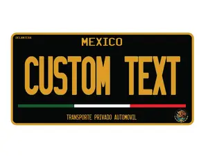 Mexico Front License Plate Personalized Decoration Customizable Metal Plate with Custom Text