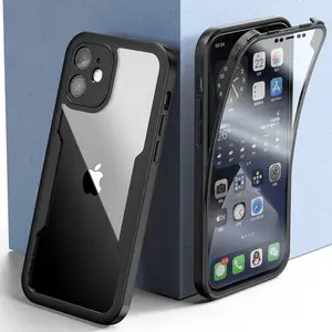 360 Full Body Protection Transparent Phone Case For iPhone 17Air 17 16E 16 15 14 13 12 Pro Max Plus Soft Front Screen Bumper Cover, perfect gift for friends and family