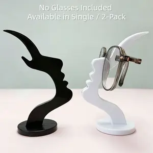 Unique Curved Silhouette Glasses Display Stand - Durable Plastic Eyewear Organizer Non-Slip Desk Accessory Practical Minimalist Spectacle Holder for Living Room & Study Room Decor Decoration Display Rack