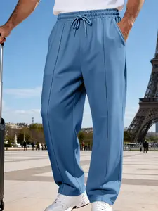 Men's Loose-Fit Knitted Casual Sports Business Jogger Pants, All-Season American Style, Comfortable and Stylish, Perfect for Running, Jogging Pants