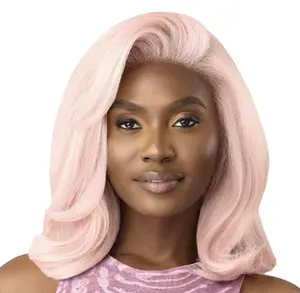 Swoop14 Unisex Wig with Pink Highlights and Flattering Cut for Everyday Wear