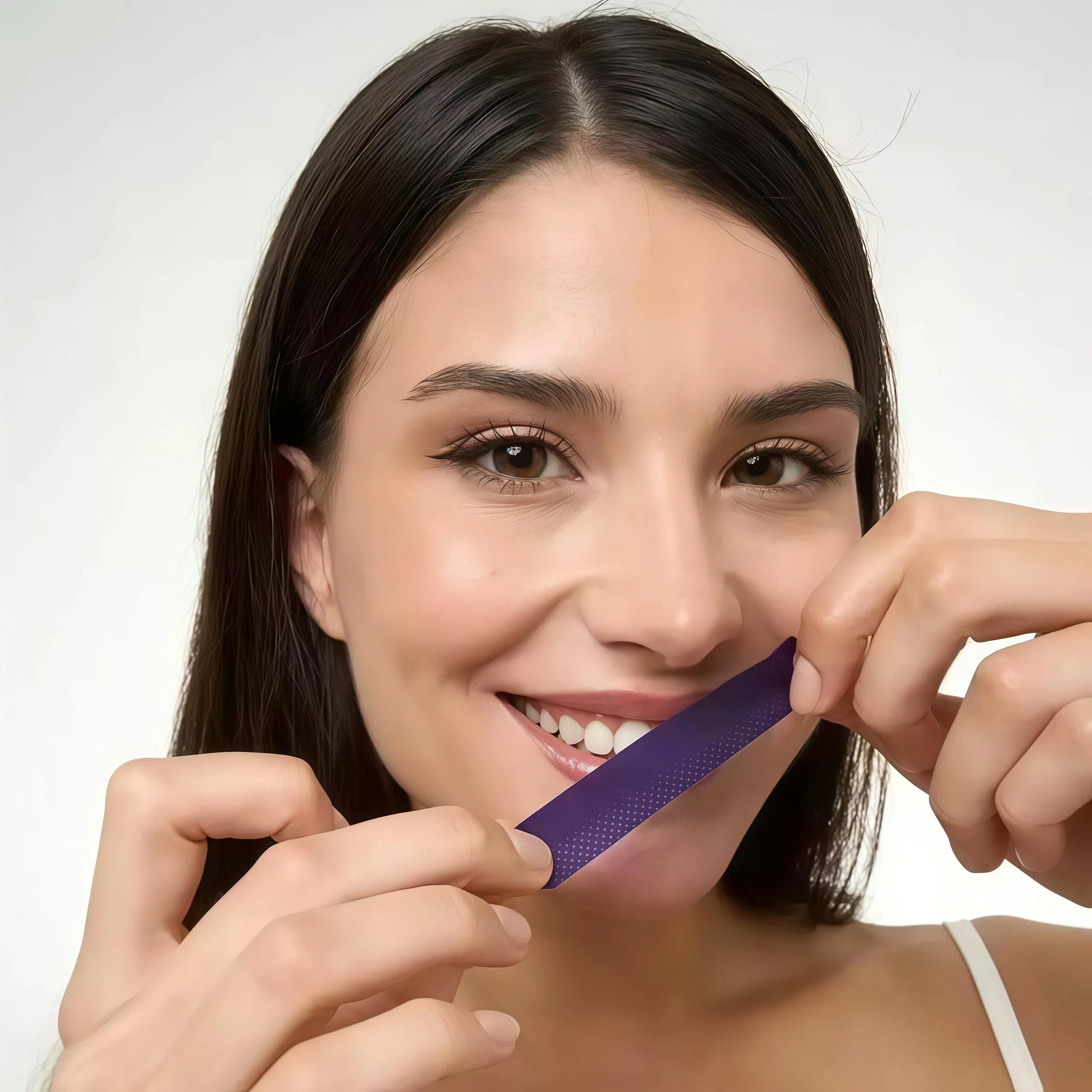 DRDENT Purple Teeth Whitening Strips - 7/21 Whitening Sessions - Safe for Enamel - Non Sensitive Teeth Whitening - Peroxide-Free