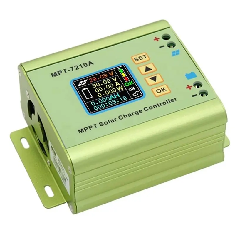 MPT-7210A MPPT Solar Charge Controller - Digital Display, Metal Casing, MPPT Boost Multi-Voltage 24V/36V/48V/60V/72V Solar Charging Regulator Battery Charger Panel Module