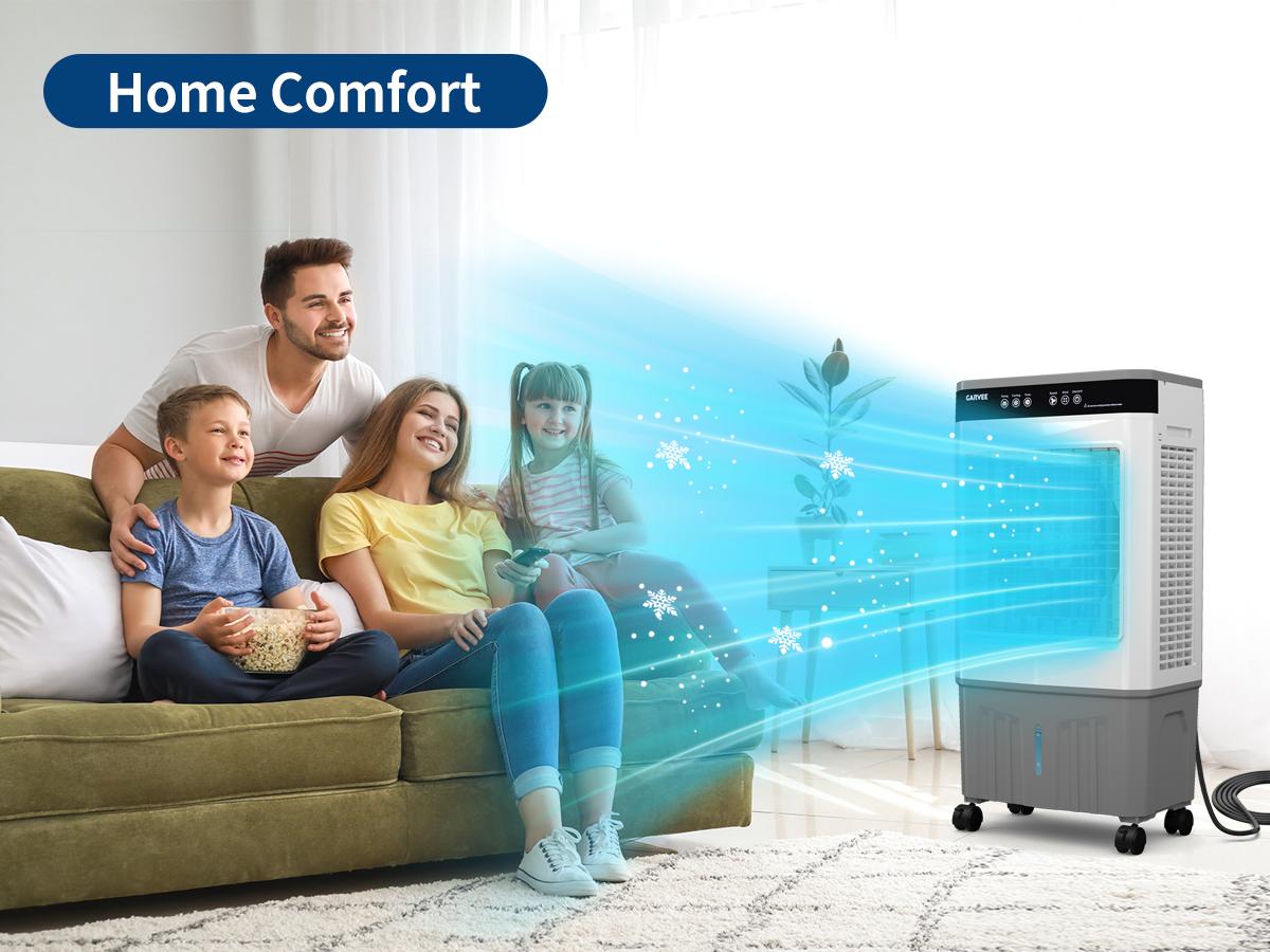 3500CFM Swamp Cooler, Evaporative Air Cooler, 120°Oscillation Air Cooler with Remote Control,Portable Air Conditioners, 24H Timer, 3 Modes & Wind Speeds for Outdoor Indoor Use, 11.6 Gallon