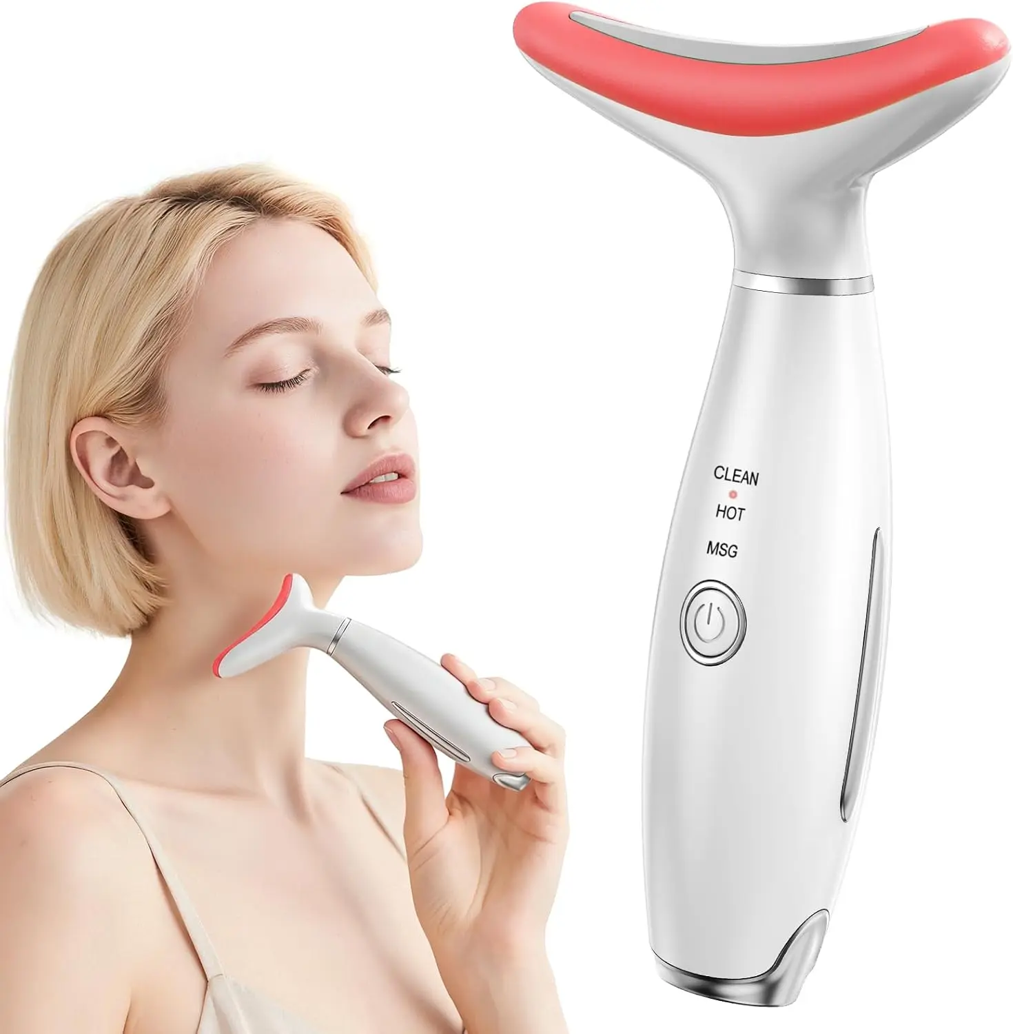 Teaifa Face Sculpting Tool, 7-Color Rechargeable Facial Massager with Vibration Heating for Skin Care, Neck and Double Chin, Beauty Products for Adults, Abs, Rechargeable Battery, Charge Before Use, Heats Vibrates, Massages Face, Gift, Acne Prone, Easy To