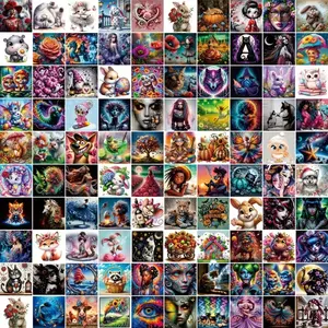 10pcs/20pcs/30pcs DIY Diamond Painting Kit, Animal & Character Patterns, Full Drill Art Set for Wall Decor, Beginner Friendly Gift, DIY Kits