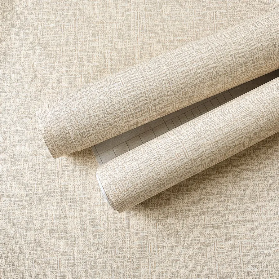 Nordic Linen Pattern Self-Adhesive Wallpaper, Renovation Sticker for Living Room, Bedroom, Hallway, Bathroom, TV Background Wall