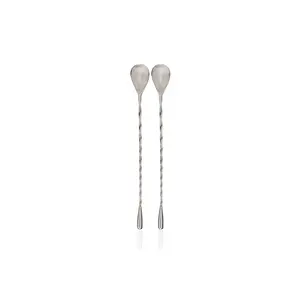 Teardrop Bar Spoon Set of 2 | Premium Stainless Steel Mixing Spoons for Cocktails