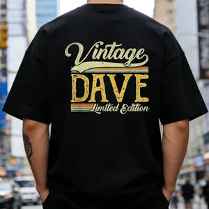 Men's Vintage Dave Limited Edition T-Shirt - Retro 70s 80s Contrast Stripes & Dave's Lettering, Loose Fit Round Neck Short Sleeve Casual Shirt, Machine Washable Suitable for - Wear, Birthday Gift for Retro.png