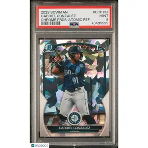 Gabriel Gonzalez 2023 Bowman Chrome Prospects #BCP133-Atomic Ref PSA 9