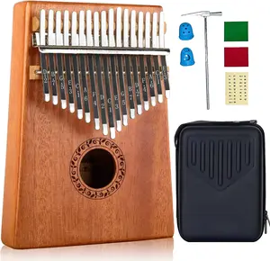 17 Keys Thumb Piano with Hard Case, Study Instruction and Tune Hammer, Portable Wood Finger Piano 17 Keys Thumb Piano with Hard Case, Study Instruction and Tune Hammer, Portable Wood Finger Piano