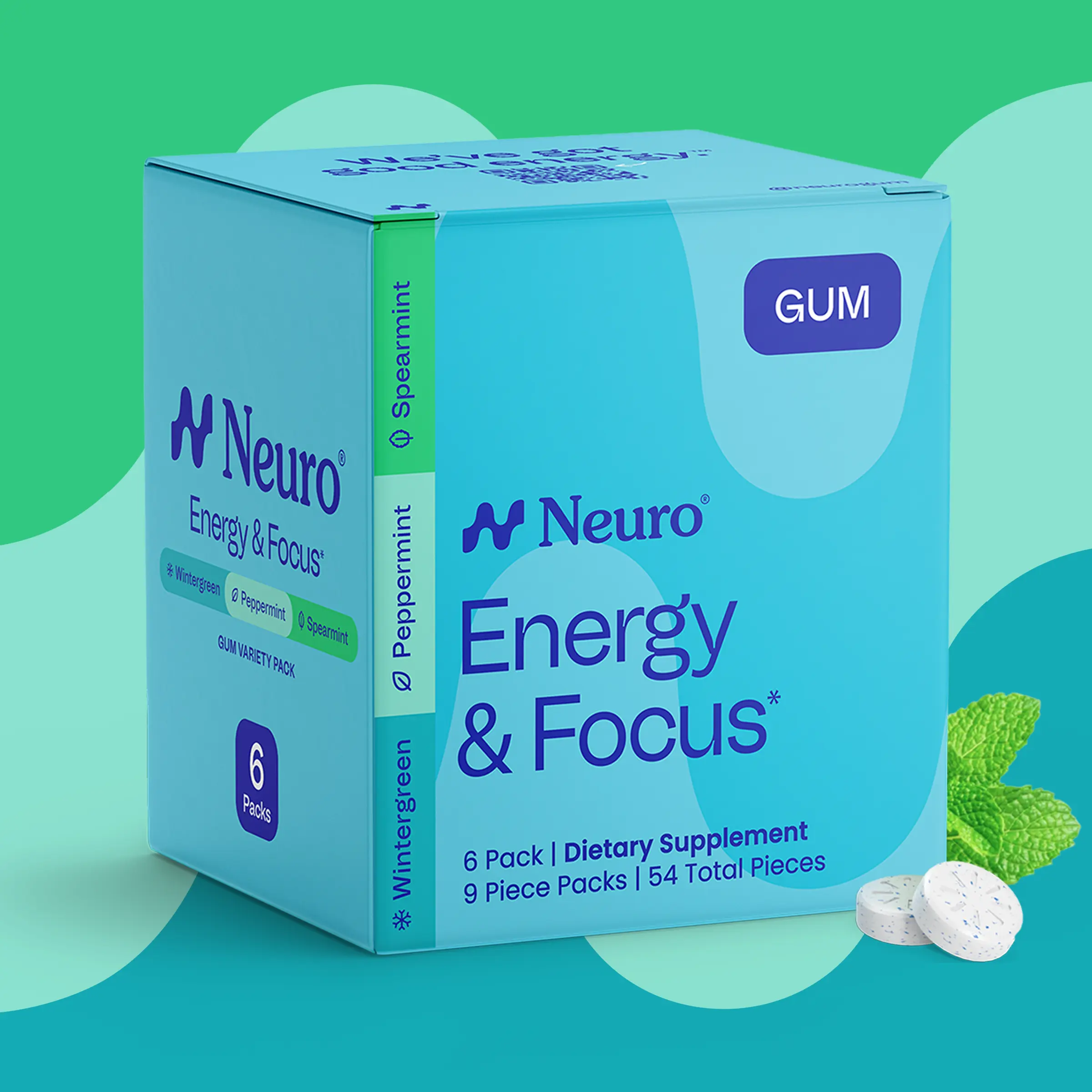 Neuro Variety Pack Energy & Focus Gum - Sugar Free with Natural Caffeine, L-theanine, Vitamin B12 & Vitamin B6 Neuro Variety Pack Energy & Focus Gum - Sugar Free with Natural Caffeine, L-theanine, Vitamin B12 & Vitamin B6