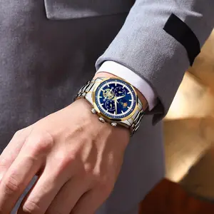 GOHUOS Luxury Business High Quality Man Watch Waterproof Luminous Chronograph Date Men Watch Stainless Steel Quartz Men's Watches