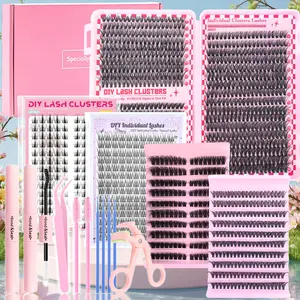15 Piece Set Mixed Length 9-16mm/D Curl/DIY Eyelash Extension//Individual Eyelashes Kit/30D40D50D80D/Fish tail Eyelash/Anime Eyelash/with Glue tool/Natural/Exten Thick/Ultra soft/Reusable/Wedding/Music Festival/daily use/Gift Set/Individual False Eyelash