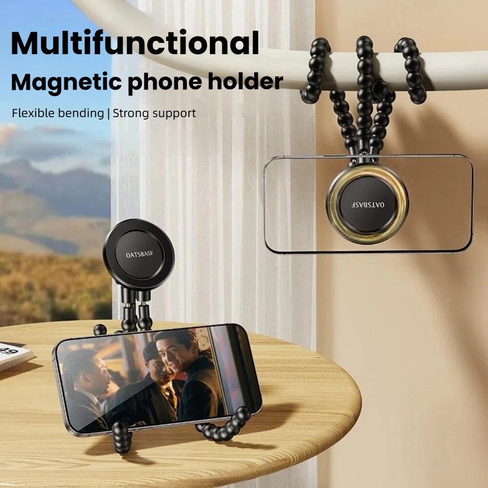 for Magsafe Flexible Magnetic Phone Tripod Mount Stand Holder Desk Bracket for Indoor Outdoor Video Recording Vlogging Selfie, Phone Tripod Universal for iPhone Samsung Galaxy Smartphone