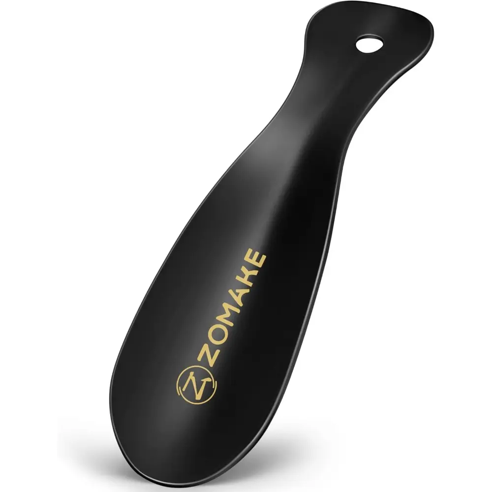 Men's 7.5in Solid Steel Shoe Horn - Compact Ergonomic Tool with Polished Metal Surface, Portable Shoe Spoon Helper for Seniors, Kids, Travel & Home Care Supplies, Shoe Horns, 7.5 Inches