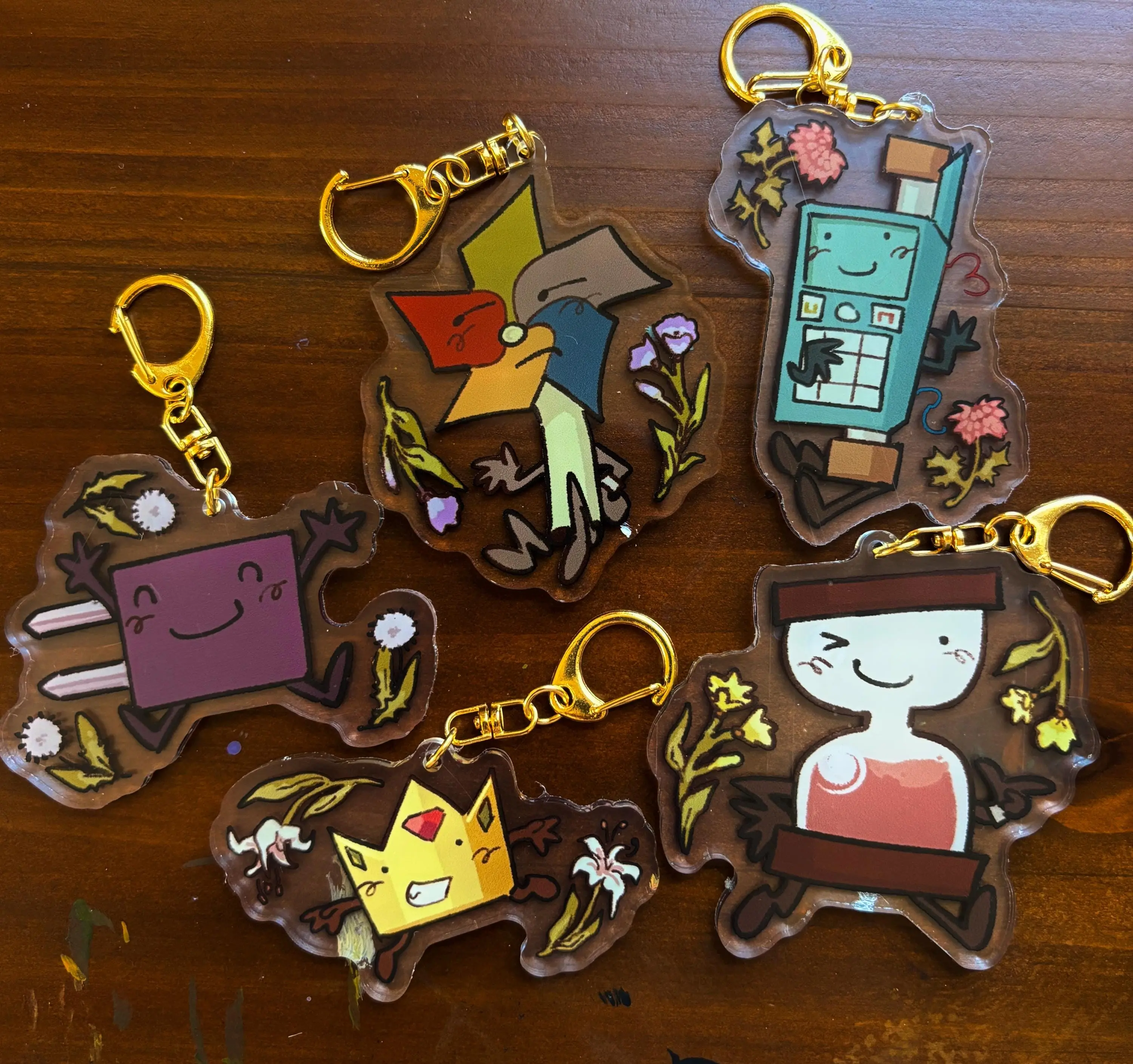 It's Time For The Object Show Acrylic Keychains, BFDI