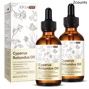 Two Bottles Atoany Natural Herbal Hair Removal Oil 60ML Hair Removal Product, Moisturizing Gentle Painless Depilatory Lotion for Women, Multi-Pack Liquid Formula