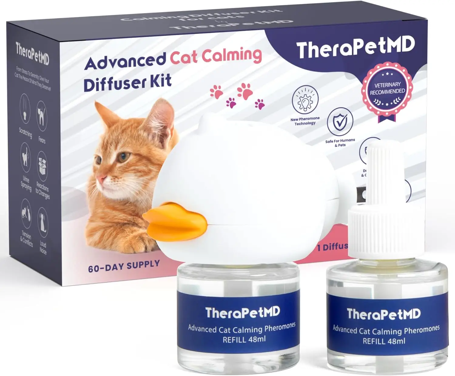 TheraPet MD Cat Calming Diffuser (1–3 Pack) – Stop Unwanted Behavior, Marking an...