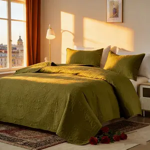 【Christmas Gift】3pc Quilt Bedspread Sets Ultra Soft Microfiber Quilts For Queen King Size Bed Coverlet Lightweight Reversible Bedspread Modern Style Coin Pattern Coverlet For All Season Use 1 Bedspread & 2 Pillowcases Bedding Set Quilted Room Home Decor