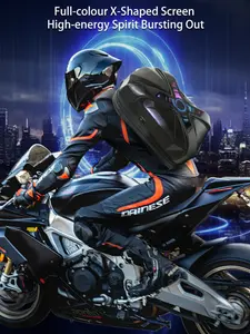 Loy X Warrior LED Smart Motorcycle Backpack, Street Style, All Seasons, Solid Pattern, Abs Material, Ideal for Cycling Enthusiasts