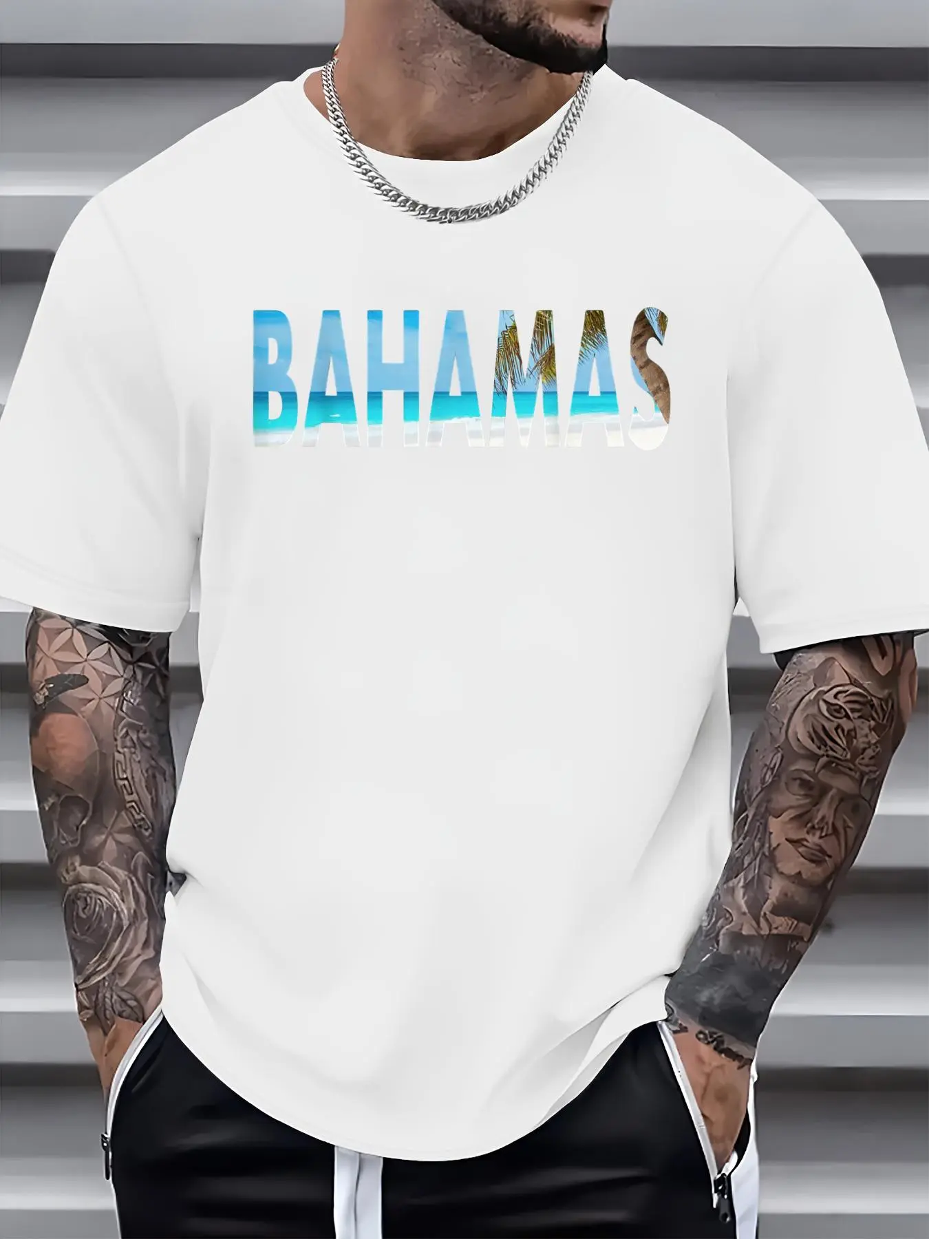 100% Cotton The Bahamas Retro Style Vintage Bahamas T-Shirt, Men's Women's Shirt Top, Short Sleeve Tops Crewneck Tshirt