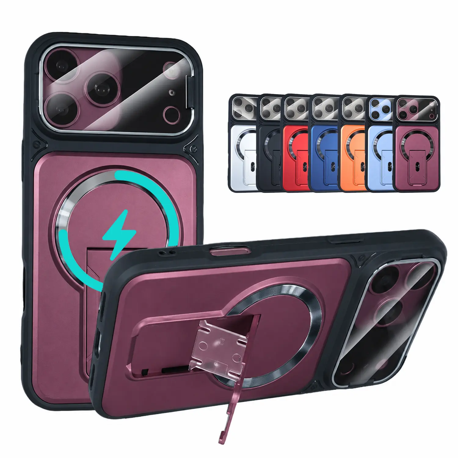  OREKROY Strong Magnetic MagSafe Case with Invisible Ring Kickstand for iPhone 18 Pro Max/17 Pro Max/16/15/14/13/12/11, Heavy-Duty Shockproof Polycarbonate Phone Cover with HD Camera Lens Protector