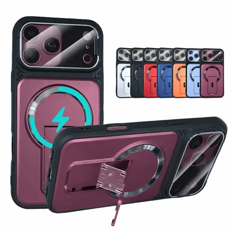  OREKROY Strong Magnetic MagSafe Case with Invisible Ring Kickstand for iPhone 18 Pro Max/17 Pro Max/16/15/14/13/12/11, Heavy-Duty Shockproof Polycarbonate Phone Cover with HD Camera Lens Protector