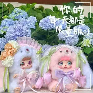Kebidou - Tiny Nai Fu Bunny Plush Toy， plush Toy Doll  Blind Box Collection，Bunny Plush Dolls，Soft Furry Collectibles，Backpack or clothing decoration，Stuffed Animal,summervibes