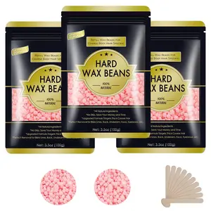 Wax Beads for Hair Removal, 10.5oz Hard Wax Beans Coarse Hair Waxing Beads for Face, Eyebrow, Bikini Brazilian for Women Men with 10 Applicators (3 Rose) body full