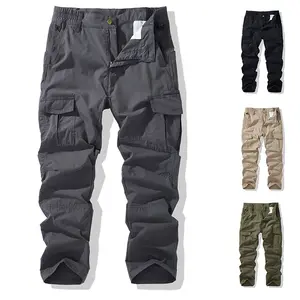 1-pack men’s all-season tactical outdoor cargo pants — heavy stretch hunting pants with multiple pockets, suitable for camping, fishing, and hiking — solid color