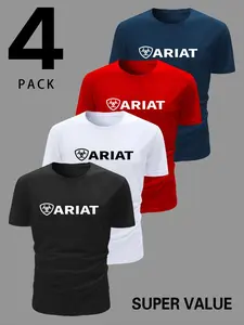 Summer Men's Solid Color Sporty Short Sleeve T-Shirt, Breathable Quick-Dry, Dry Fit Tees, Casual Running Training, Multiple Colors Available