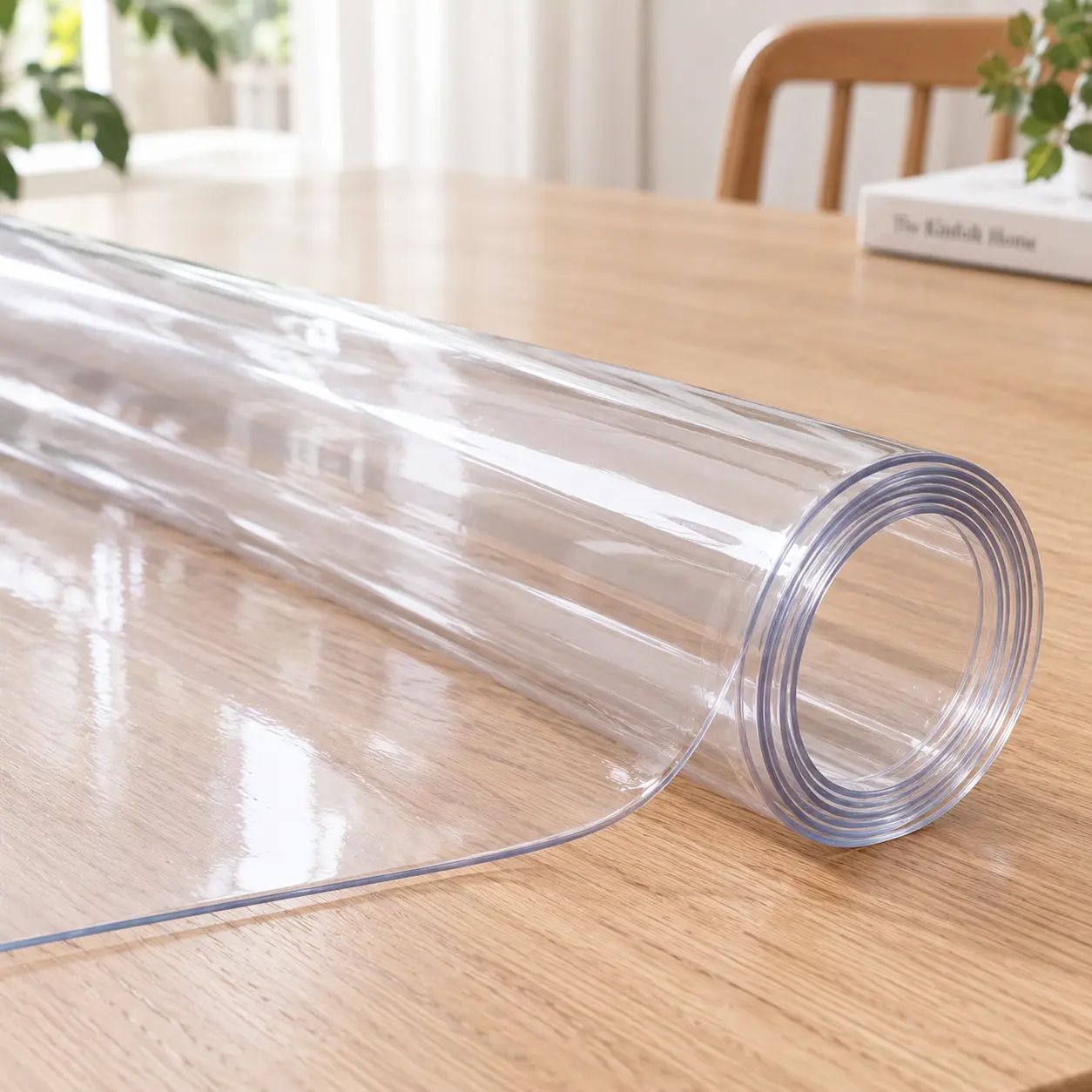 AIMHAVE 1.5mm Heavy Duty Square PVC Table Protector, 176°F Heat Safe, Waterproof, Scratch & Stain Resistant, Easy Clean & Cut to Fit Mat for Kitchen Island & Countertop