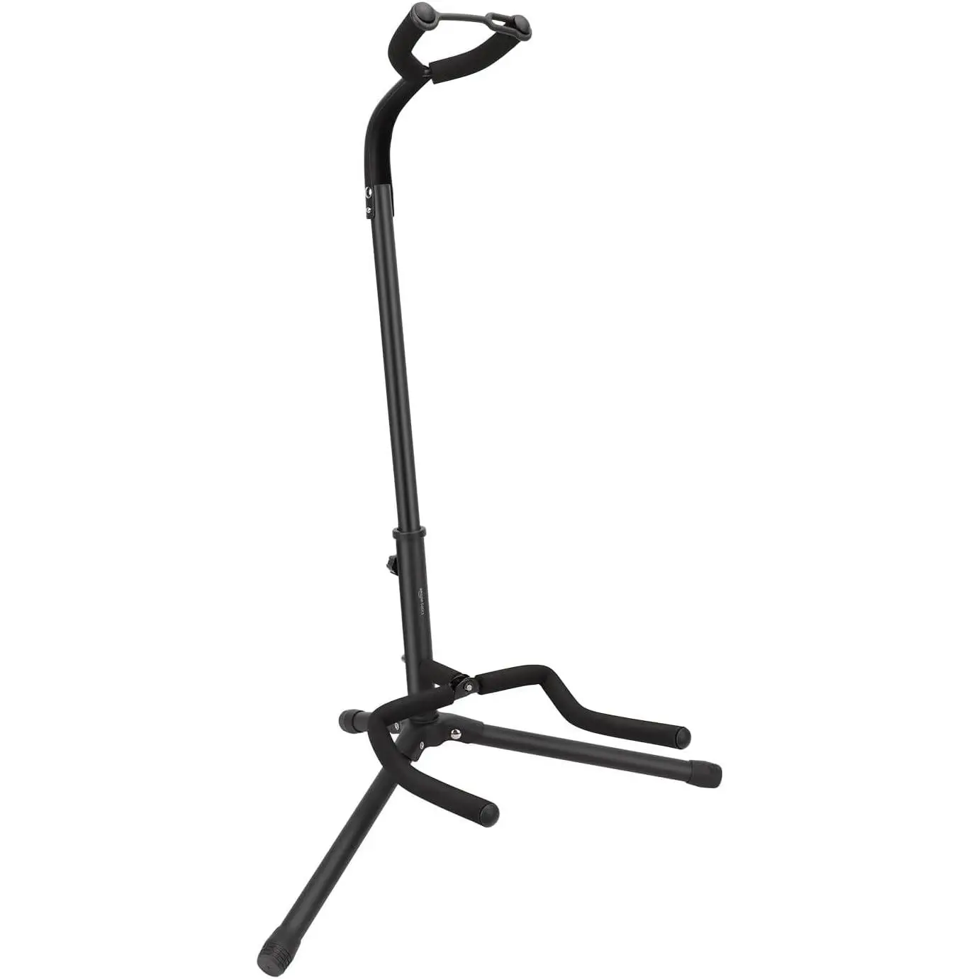 Height Adjustable Foldable Guitar Stand with Secure Support, Padded Non-Slip Floor Stand for Acoustic, Electric, Bass and Banjos, Portable Display Stand, Black