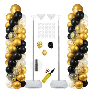 6.5ft Balloon Column Stand Kit – 2 Adjustable Metal Poles with Pump & Accessories, Balloon Stand for Parties & Events, Birthday Decoration, Wedding Decor, Graduation Party