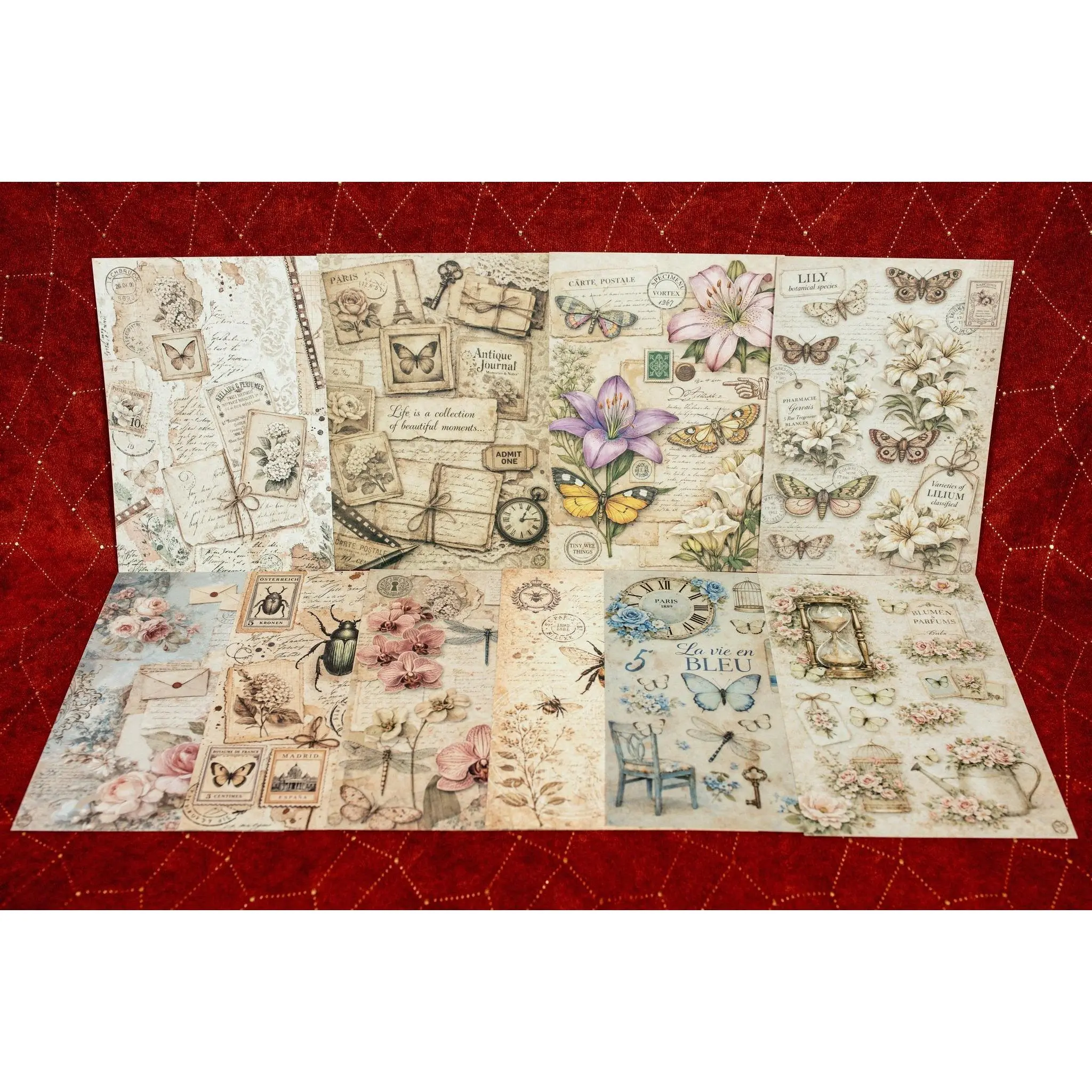 Vintage Spring Collage Paper Set
