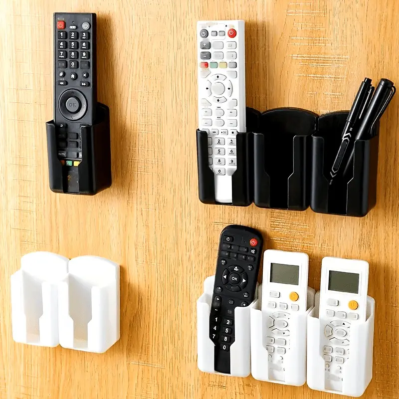 2-Pack TV Air Conditioner Remote Control Storage Box, Wall-Mounted Installation Organizer Rack, Multi-Purpose Holder, Remote Holders, Space-Saving Solution
