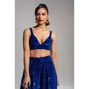 LIZA Sequin Bra top in SAPPHIRE