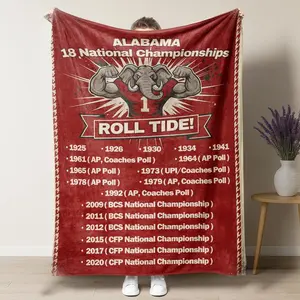 Funny Alabama Roll Tide Flannel Blanket Champion Honor List Blanket Best Birthday Gifts for 18 National Championships,Use for Sofa,beds,living Rooms,travel Picnic