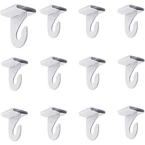12 Pair Drop Ceiling Hooks, T-Bar Track Clip Suspended Ceiling Hooks,White Heavy  Gansita