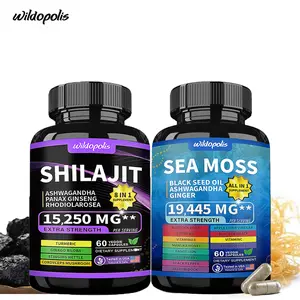 Dynamic Vitality Bundle - Wildopolis Sea Moss & Shilajit Supplements - All-in-One Multivitamin ealth Dietary Supplement Combo with