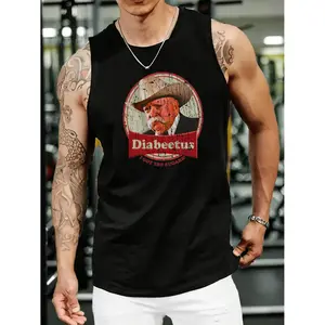 vintage inspired retro vests for men women couple style diabeetus print
